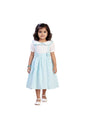 Aarika Girls Firozi Colour Checks Print Cotton Frock-(2-8 Years)-(Oct_Dr-17318-Firozi-22)