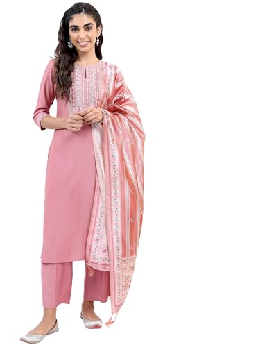 Ketch Cotton Blend Womens Kurta&Duppatapalazzo (Khk3000411_Pink