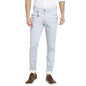 Turtle Men Sky Blue Narrow Fit Striped Casual Trousers