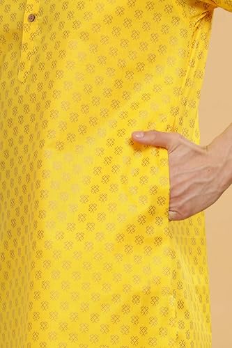 Be Active MenS Cotton Regular Kurta (C-399-1_Yellow-2