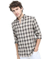 Ketch Poly Cotton Men'S Slim Fit Shirt (Khsh000631_Beige/Brown, Medium