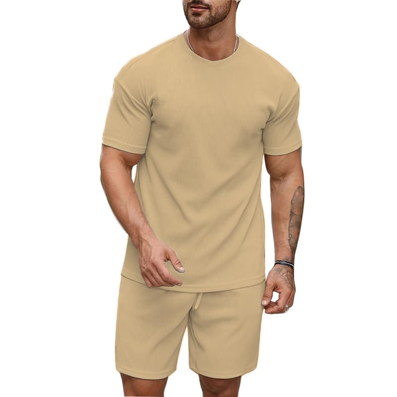 SHIENZY Mens Casual Solid Printed Night Suit Co-Ord Set || T-Shirt and Shorts Nightwear Set || Sleepwear/Loungewear for Regular