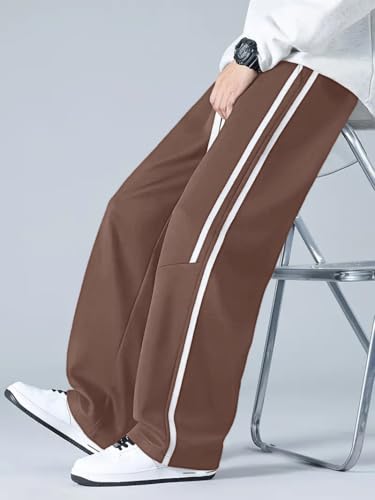 Greciilooks Men High Rise Casual Trousers Pants | Regular Trouser Loose Fit | Sports Stylish Treck Pant | Sweatpants | (Sports |