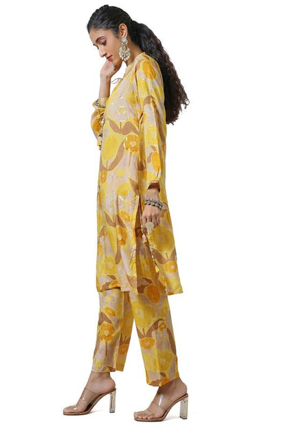 Soch WomenS Poly Muslin Co-Ords Set (Sas-Fwa4Ks10519B_Mustard
