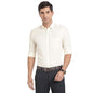 Turtle Men Cotton Linen Cream Printed Slim Fit Formal Shirts