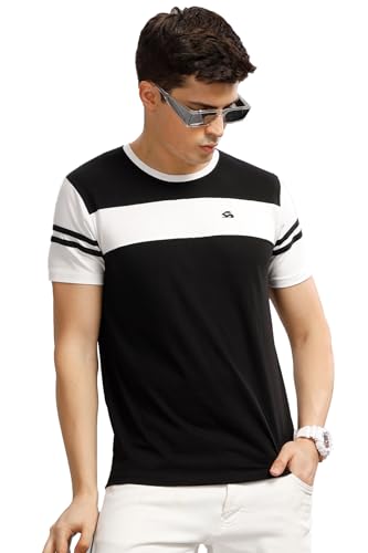 ADRO Tshirt for MenMulti Color T-Shirt for MenCotton T-ShirtMens TshirtRN8-24-BLWH-XL