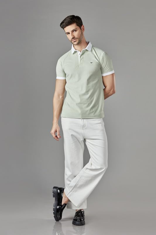 BE ACTIVE Mens Casual Polo Tshirt with Contrast Collar|| Tshirt for Men || Tshirt for Men Stylish || Tshirt for Men Polo (PTP00