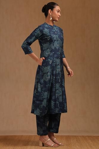 Soch Womens Muslin Co-Ord Set (FWA5KS10940_Navy Blue