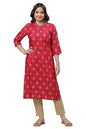 Aurelia WomenS Red Foil Printed Embellished Festive Kurta