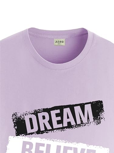 ADRO Men's Solid Regular Fit T-Shirt (RN24-DBA-PU_Purple