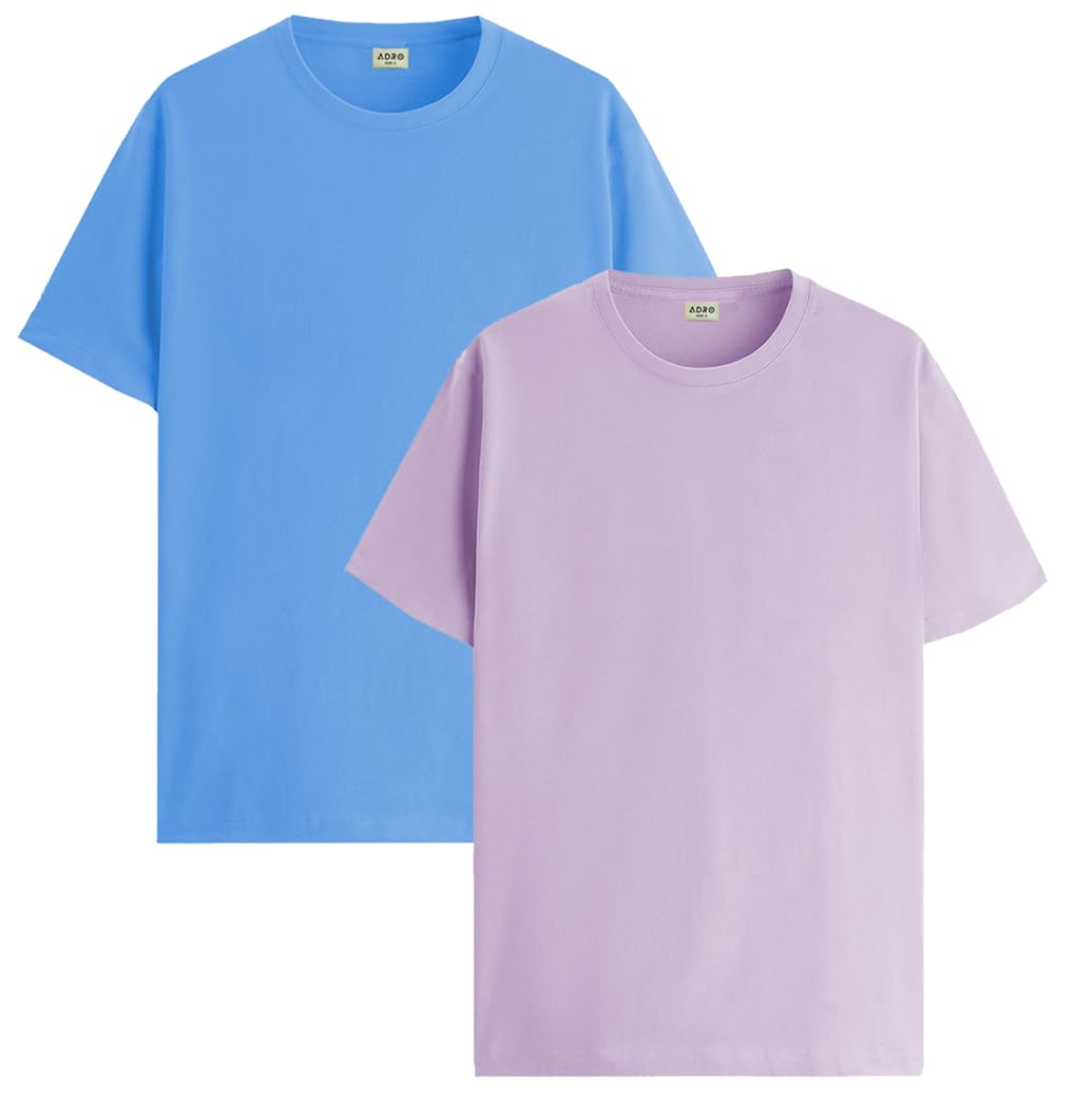 ADRO T Shirts Pack of 2 Mens Tshirts Cotton T Shirts for Men Tshirt T-Shirts Combo T Shirts Tshirts for Men Plain Solid Tshirts