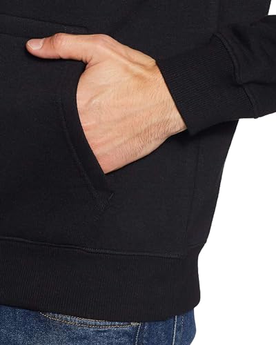 ADRO Mens Abstract Design Backside Printed Hoodies in Premium Cotton Fleece 340 GSM (H23-M-CHL-BL_Black)