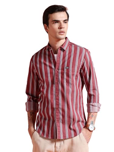 The Indian Garage Co Mens Slim Fit Shirt (0723-SHSTYD-01_Rust