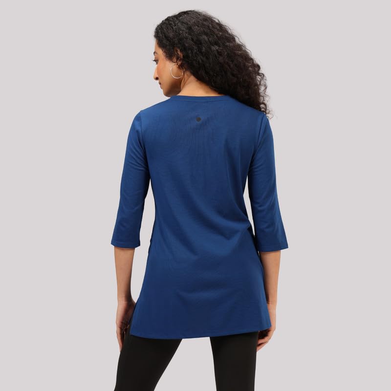 BlissClub Cotton Pro Kur-Tee, Cotton-Like Comfort, Sweat-Free Confidence, Tunic Length, High Slits, Dual-Plated Fabric, Flatteri