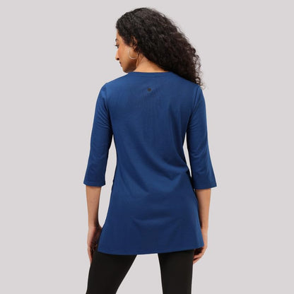 BlissClub Cotton Pro Kur-Tee, Cotton-Like Comfort, Sweat-Free Confidence, Tunic Length, High Slits, Dual-Plated Fabric, Flatteri