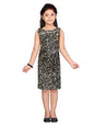 Aarika Girls Cotton Blend Skater Knee-Length Dress (DDR-1600_Gold_34)