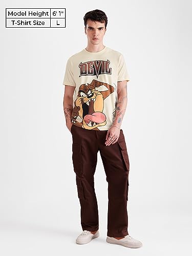 The Souled Store Marvel: Vintage Heroes Mens Regular Fit Graphic Printed Half Sleeve Cotton Yellow T-Shirts MenS T-Shirts Graph