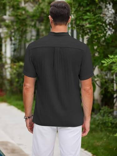 Greciilooks Solid For Casual Stylish Textured Regular Fit Black