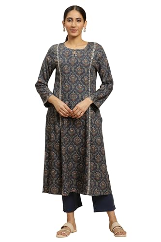 W for Woman Women's Viscose Booti Regular Kurta & Straight Pant