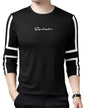 EYEBOGLER Mens Round Neck Full Sleeves Regular Fit Printed T-Shirt Black White