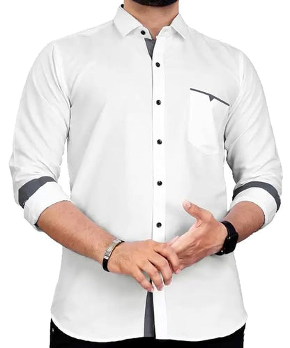 CB-COLEBROOK Mens Regular Fit Solid Soft Touch Cotton Casual Shirt with Pocket Design with Spread Collar & Full Sleeves (Availa