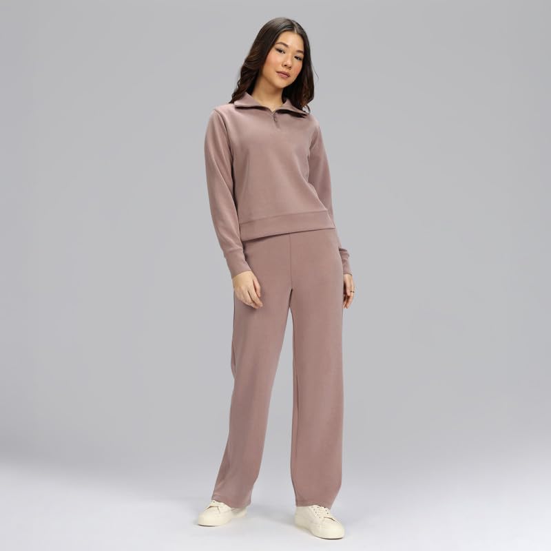 BlissClub Womens BareButter Straight Pants, High Rise, Straight fit,Pockets, Comfortable Waistband,Regular Variant Below 54