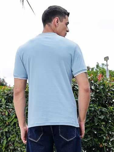Thomas Scott Mens | Solid | Polo Neck | 100% Cotton | Button Closure | Ribbed Shorts Sleeve | Regular Fit | Tshirt for Men (TSM