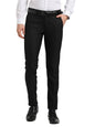 Turtle Men Poly-Viscose Black Solids Slim Fit Party Trouser
