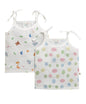 BUMZEE Baby Boys Pure Cotton Muslin Regular Fit Sleeveless Round Neck Jabla Pack of 2 White - 3-6 Months (Peb11616C-wht)