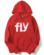 ADRO Men's Cotton Neck Hooded Sweatshirt (H21-M-FLY-RD_Red_XL)