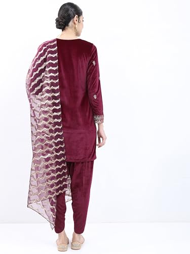 Ketch Polyester Womens Kurta&Pant&Dupatta (Khk3000442_Magenta
