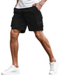 SMOWKLY Mens Cotton Casual Relaxed Regular Fit Camo Cargo Shorts || Drawstring & Elastic Waist Multi Pocket Summer Beach Hiking