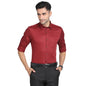 Turtle Men 100% Cotton Slim Fit Solid Full Sleeve Formal Shirt Red