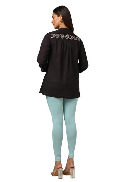 Soch Womens Powder Blue Cotton Blend Solid Leggings