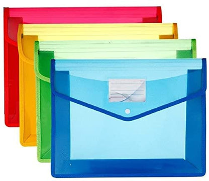 Fedus Document Holder Envelope Folder,File Storage Bag Withsnap Button Transparent Plastic File For Document File Holder/Documen