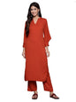 Varanga WomenS Silk Blend Solid Regular Kurta Set  Elegant & Comfortable Ethnic Wear For Women, Perfect For Casual & Festive Oc