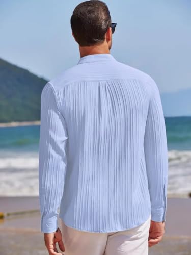 Leriya Fashion Mens Solid Regular Fit Shirt (LF-MS-6242_Blue