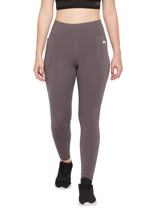 Clovia Womens Feather Feel High Rise 3 Pocket Tights (AB0091R05_Grey_XL)
