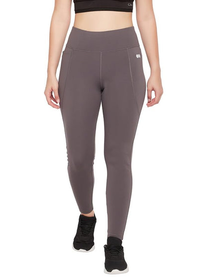 Clovia Womens Feather Feel High Rise 3 Pocket Tights (AB0091R05_Grey_XL)