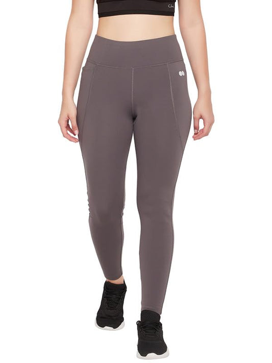 Clovia Womens Feather Feel High Rise 3 Pocket Tights (AB0091R05_Grey_XL)