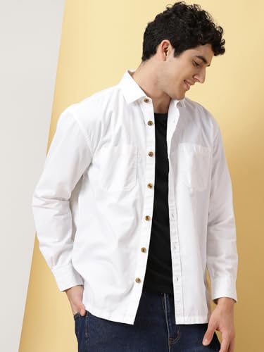 Thomas Scott Mens Oversized Fit Shirt (TS1247_White