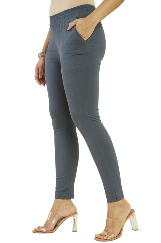 Soch Womens Grey Viscose Solid Straight Pant