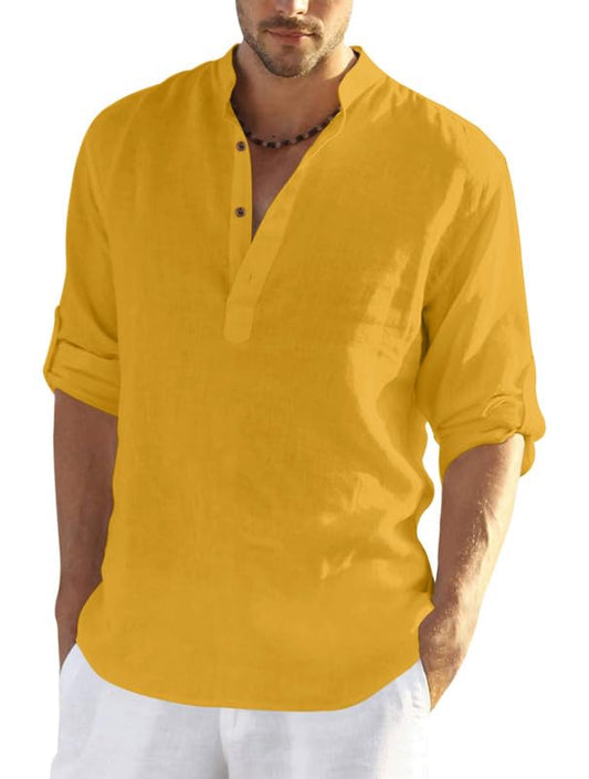 Finivo Fashion MenS Full Sleeve Short Kurta Shirt With A Trendy Mandarin Collar Crafted From A Premium Cotton Polyester Blend G