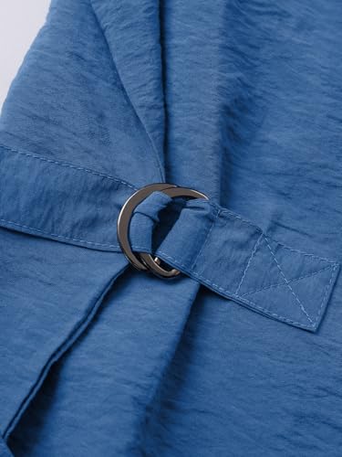 The Souled Store Buckle Shirt: Women and Girls Full Sleeves Spread Collar Solid Textured Viscose Nylon Blend Regular Fit Lightwe