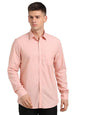 Turtle Men 100% Cotton Peach Pink Solid Slim Fit Formal Shirt