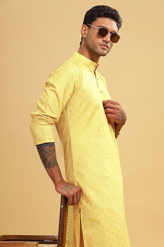 Be Active MenS Cotton Regular Kurta (C-399-2_Yellow-1