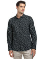 Turtle Men Cotton Linen Slim Fit Black Casual Shirt