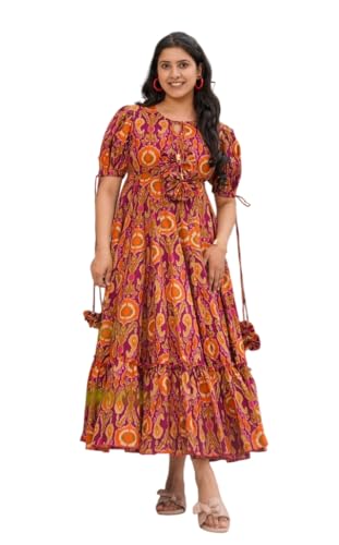 Wedani Rayon Dress for Women Purple