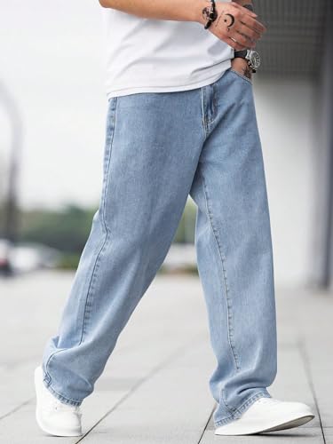 Kotty MenS Solid Regular Fit Mid Distressed Fashionable Trendy Denim Jeans(Blue,30)