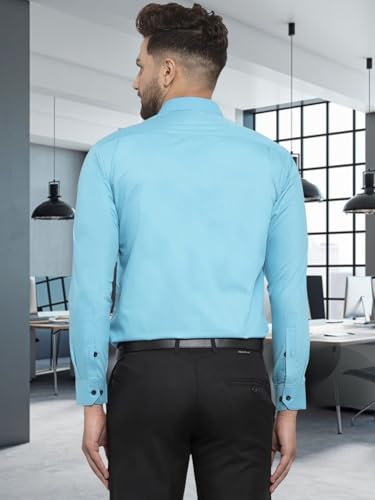 Pinkmint Mens Long Sleeve Button Down Shirt for Men Collared Casual Formal Soild Shirt